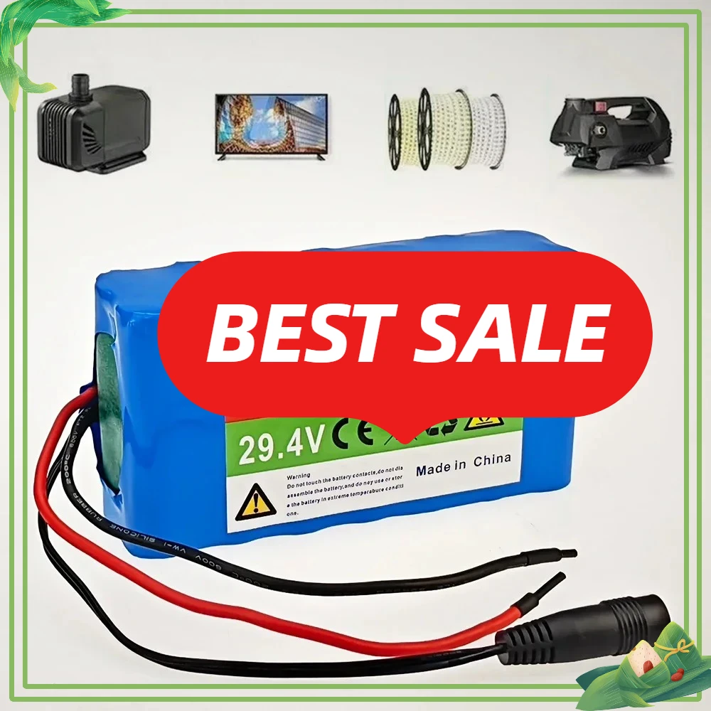 

Rechargeable Battery 24V/29.4V 7S2P 6.6Ah 18650 Battery pack 29.4V For LED/Lamp/Camera with BMS