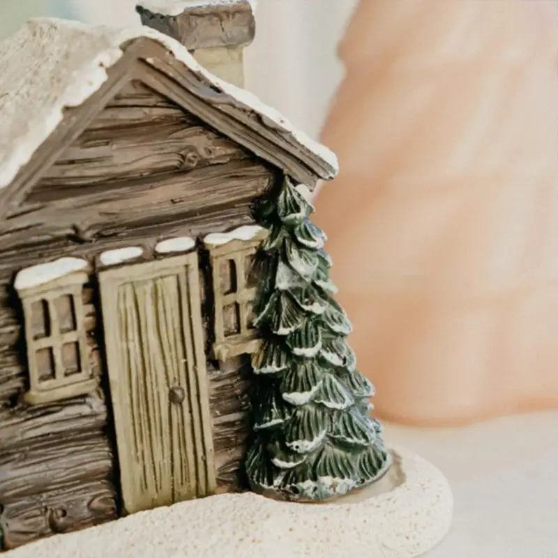 KX4B LOG Cabin Cabin Movelder ChiMney Ceramic of Christmas Home and Office Enhancement