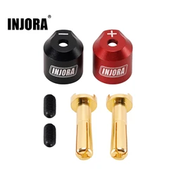 INJORA Heatsink Bullet Plug Grips with 4mm 5mm Bullets (Black, Red)