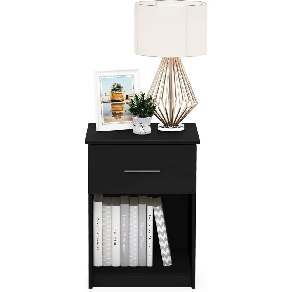 Bedroom Nightstand with Handle, American Style, Single Unit