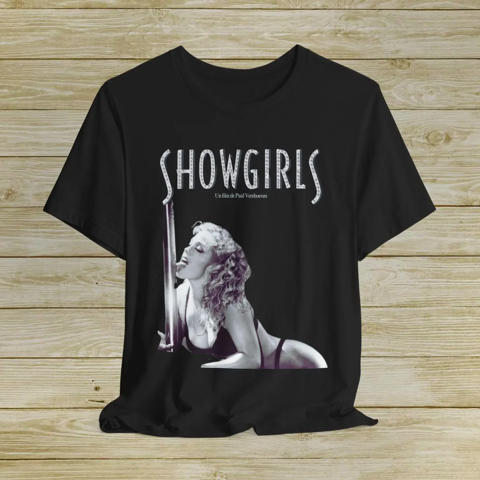 Vintage Showgirls 1995 Paul Verhoeven Movie T Shirt 90s Camp Cult Film Nomi Pole Dance Retro Casual vintage Washed fashion