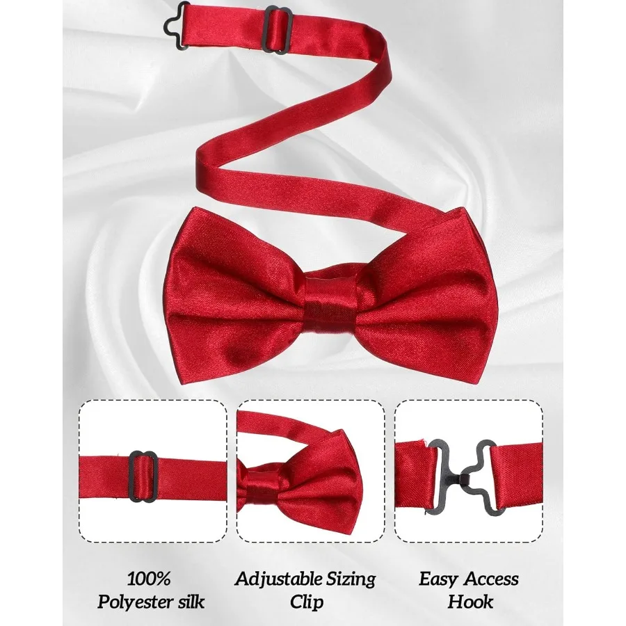 Set sfuso di 48 eleganti papillon prelegati con fascia da collo regolabile per uomo, perfetto per eventi formali, feste di matrimonio e busine