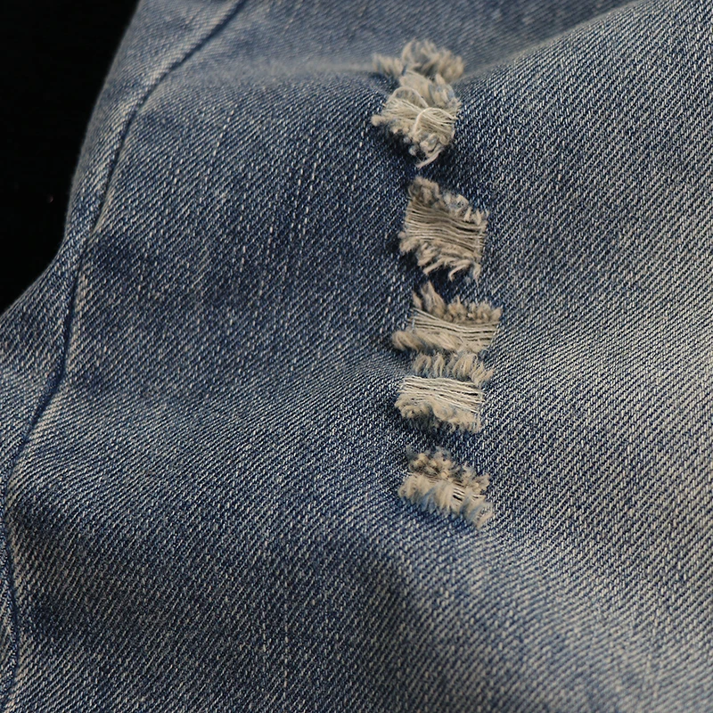 Ripped Harlan Jeans Cotton Patchwork Embroidery Waed Denim orts for Girls Autumn New Sle Multi ket Casual Trousers
