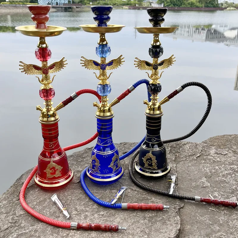 

Height:50CM Arab Hookah Shisha with Glass Botlle Base Singe Silicone Hose Coal Tong for Club/Bar/Party/Festival/Lounge