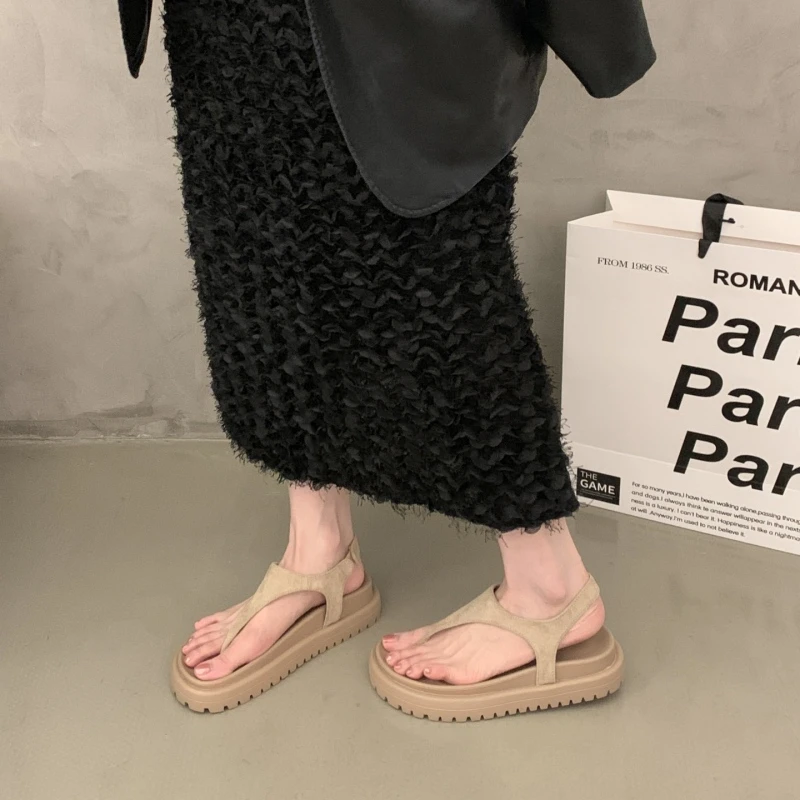 

Женские сандалии Roman Sle Thi Bot, летняя уличная одежда, новинка 2025 года, универсальные удобные пляжные сандалии Sle