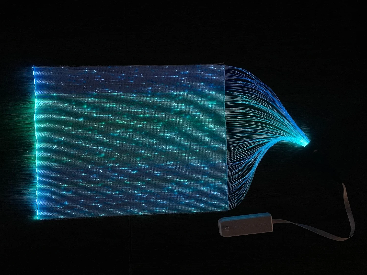 Tela de fibra óptica LED, tela luminosa de fibra óptica colorida, bolsas de bricolaje, horquilla hecha a mano, 15x20CM