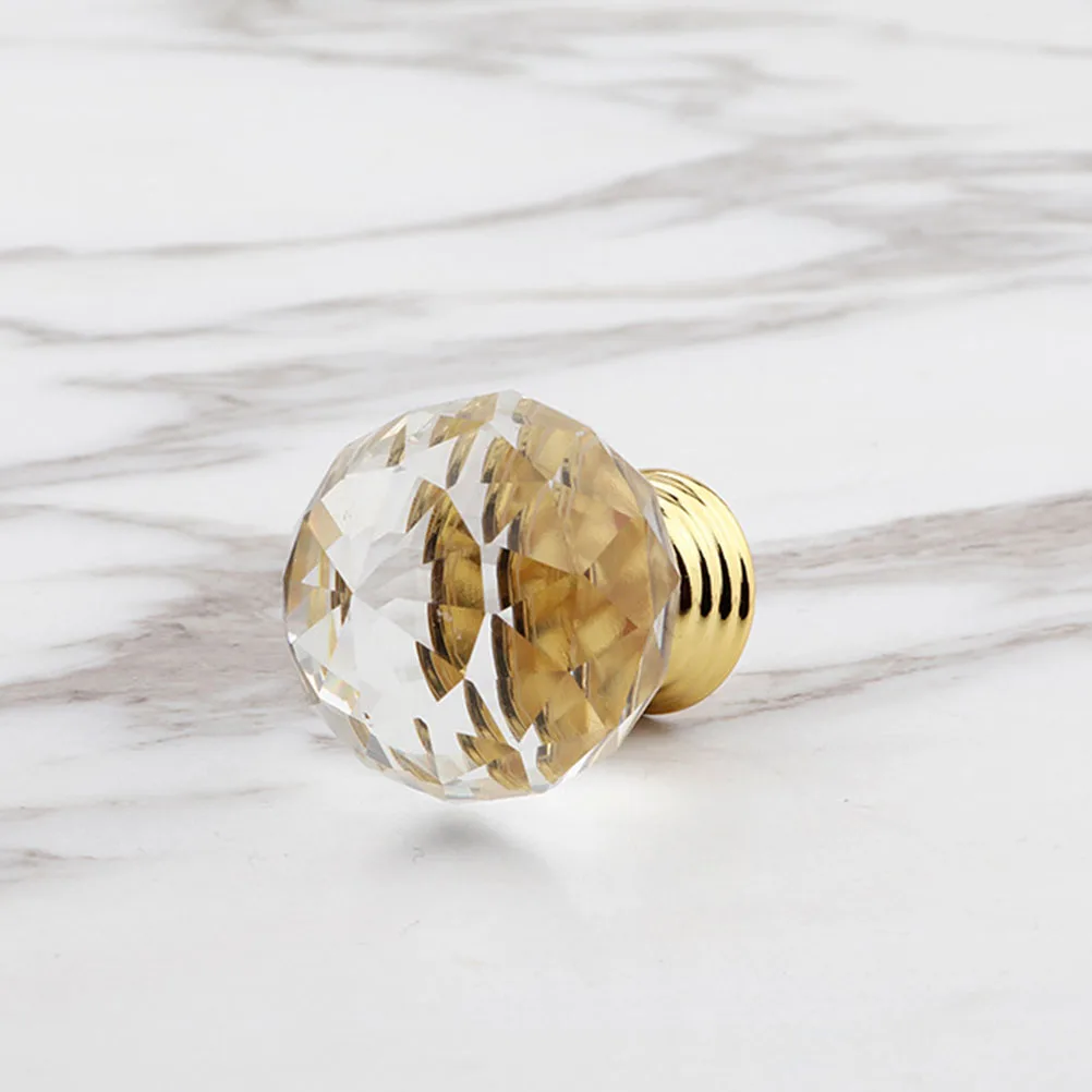 

4Pcs Crystal Ball Cabinet Knobs Golden Stylish Drawer Pull Handles for Closet Cupboard Drawer Door Decor Cupboard Handle