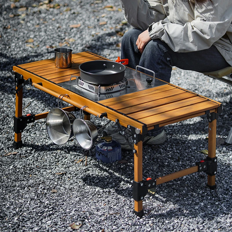 2026  New Design Outdoor Foldable Picnic Cooking Bbq IGT Camping Grill Table Aluminum Alloy Table