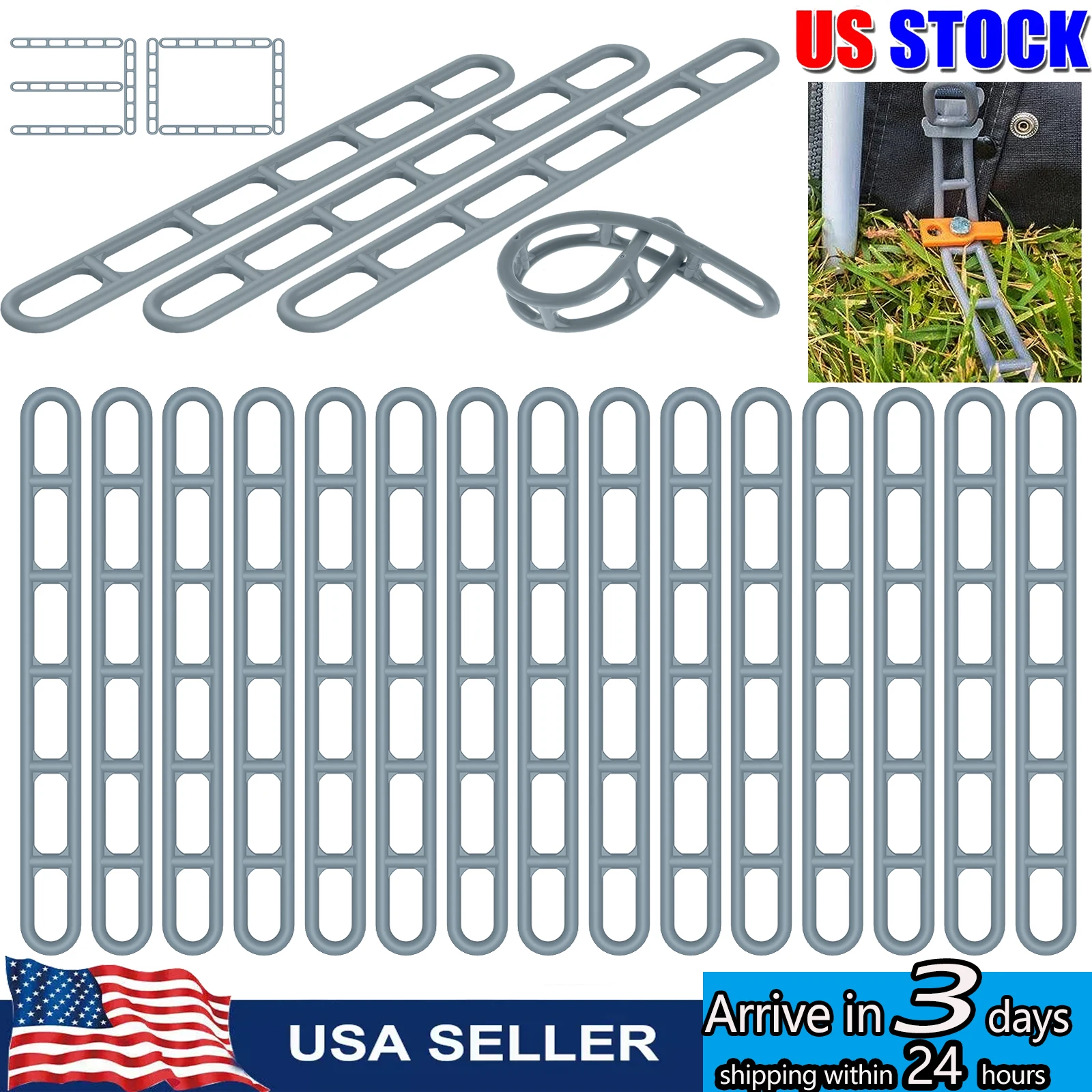 

Professional Awning Fixing Ladder 30/90Pcs Awning Tension Strap Portable Camping Tent Canopy Adjust Ladder for Outdoor Camping