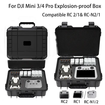 Explosion-proof box for DJI Mini 3/4 Pro hard shell bag for DJI RC 2/RC-N2 remote controller protective suitcase accessories