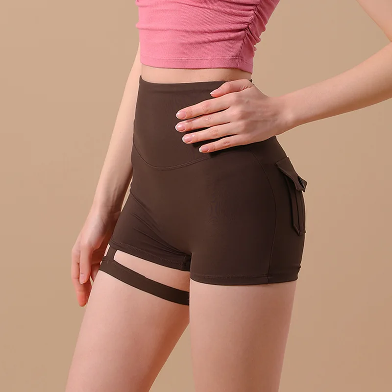 BOWEYLUN Sexy Workwear Sports Shorts Women High Waist Running Fitness Casual Three-quarter Pants Female Summer