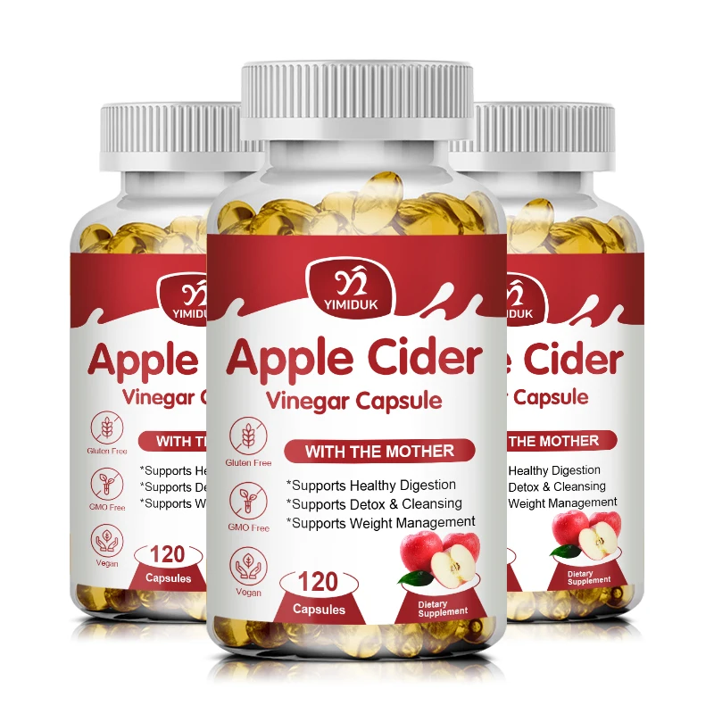 Apple Cider Vinegar Capsules with The Mother - Help Improve Energy, Immunity, Digestion & Metabolism - Powerful Cleanser & Detox