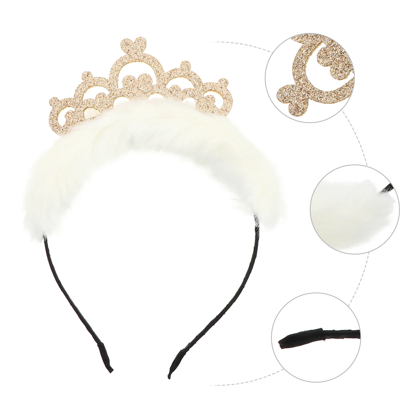 

Fashion Christmas Crown Headband Child Girls Hair Accessories Tiara Fabric Party