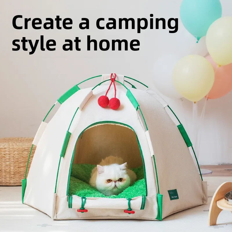 Pet Bed Cat Bed House Cat Shelter All-season Semi-closed Kennel Detachable and Washable Pet Supplies Pet Furniture Warm