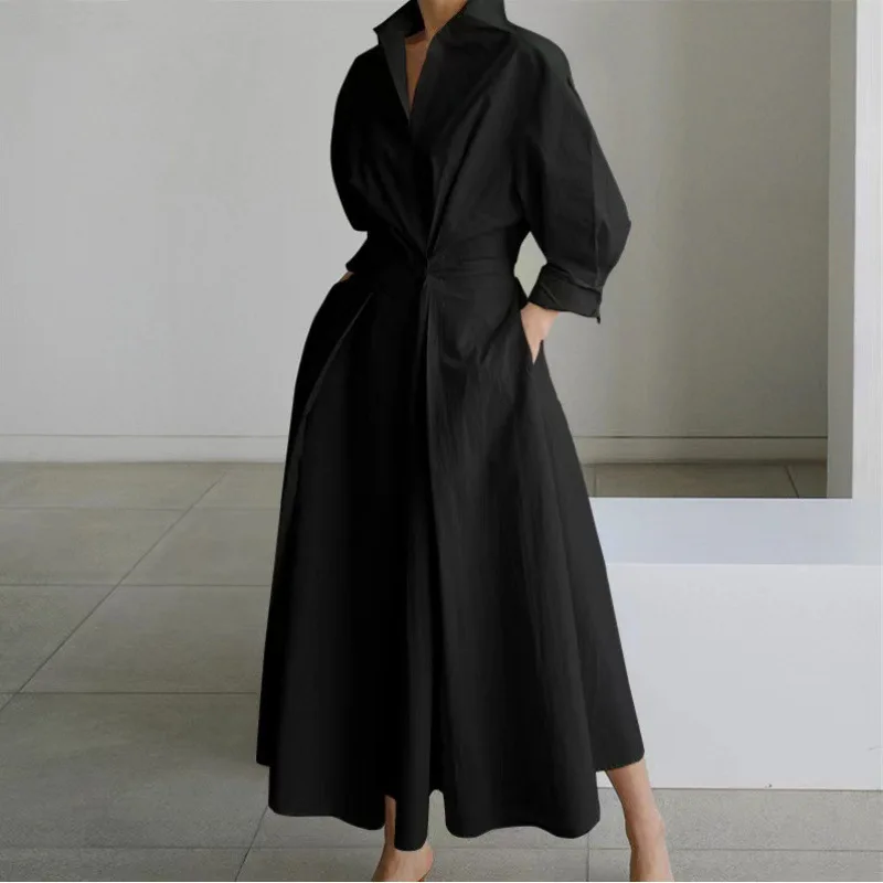 Zomerjurk voor dames Grote maten Commuter Polokraag Losvallend Nieuw Elegant Trendy Minimalistisch Modieus Niche Veelzijdig Casual pasvorm