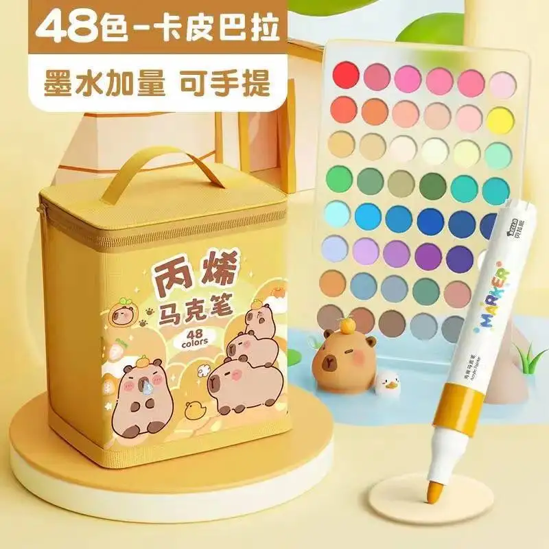 Cute 80 Colors Capybara Acrylic Paint Marker Art Markers Painting Pen Graffiti For Stone, Shoe glass Art stationery Supplies