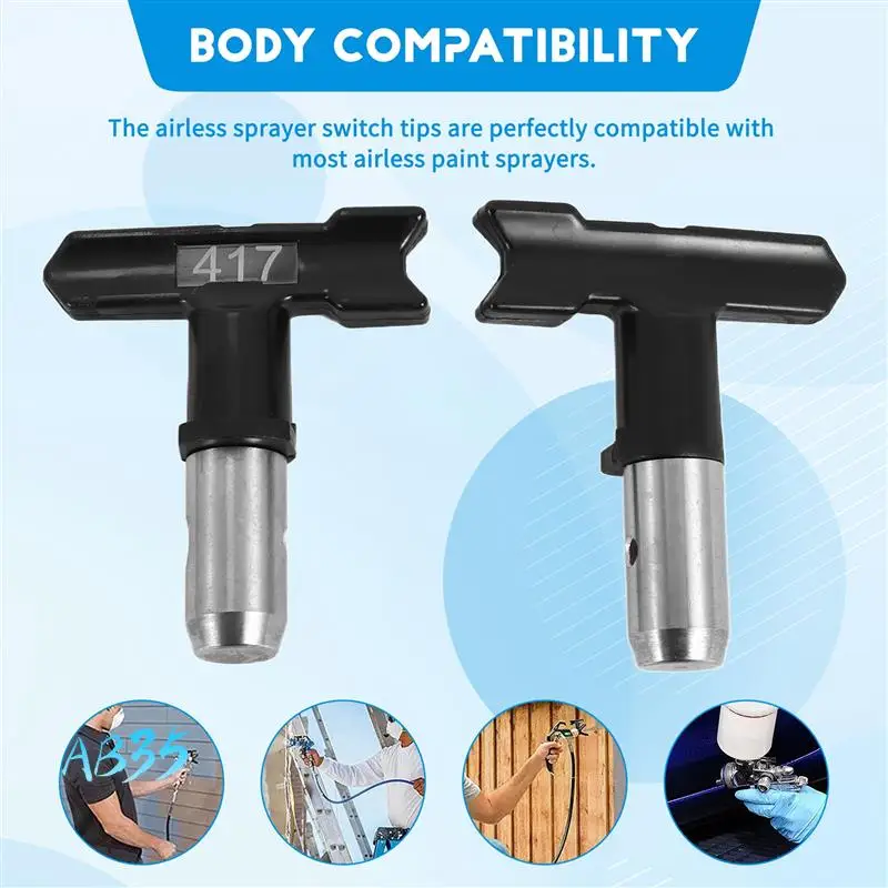 

AB35-4Pcs Reversible Airless Paint Sprayer Nozzle Tips, Airless Sprayer Spraying Machine Parts(215,315,417,523)