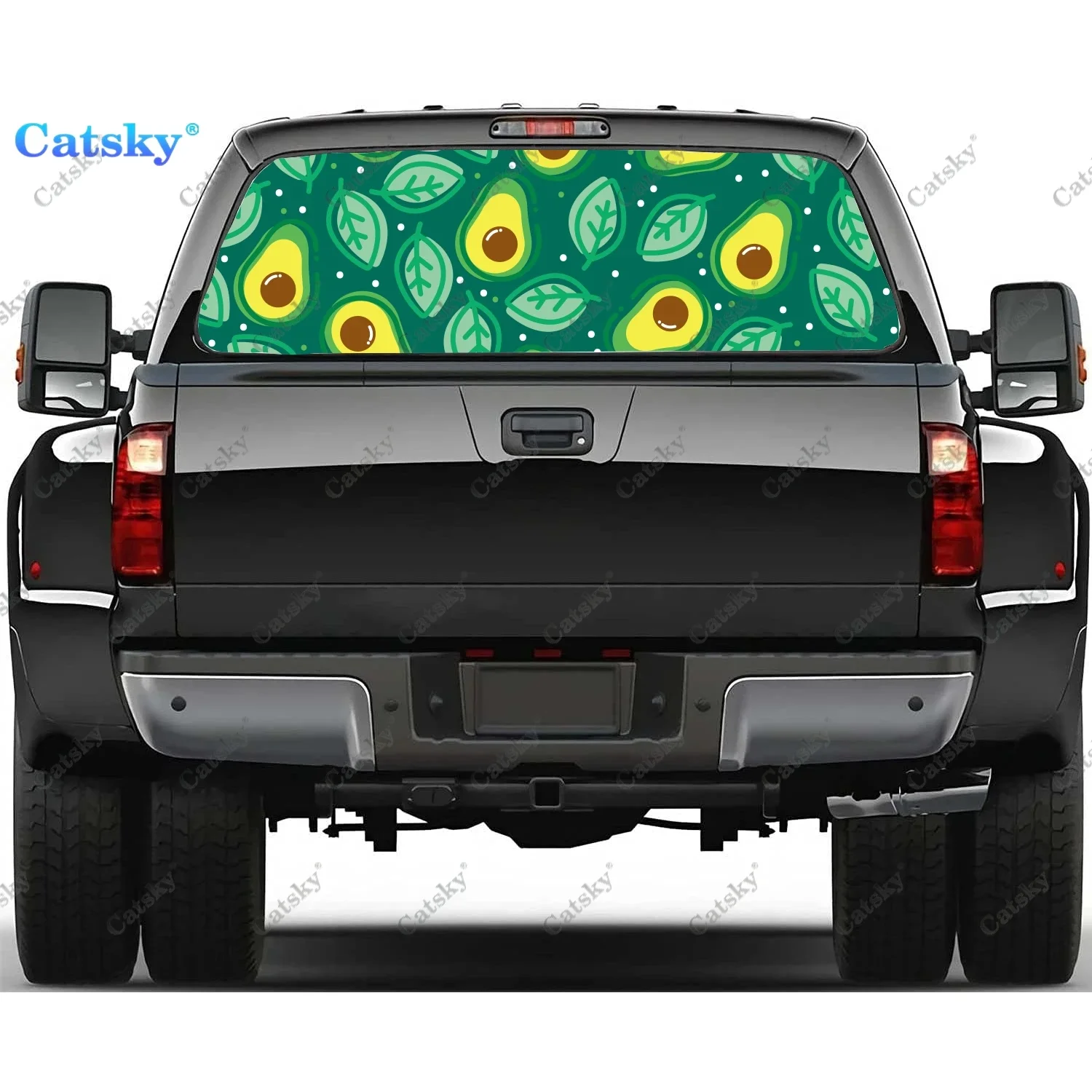 

Cute Avocado Art Rear Window Decal Fits Pickup,Truck,Car Universal See Through Perforated Back Window Vinyl Sticker