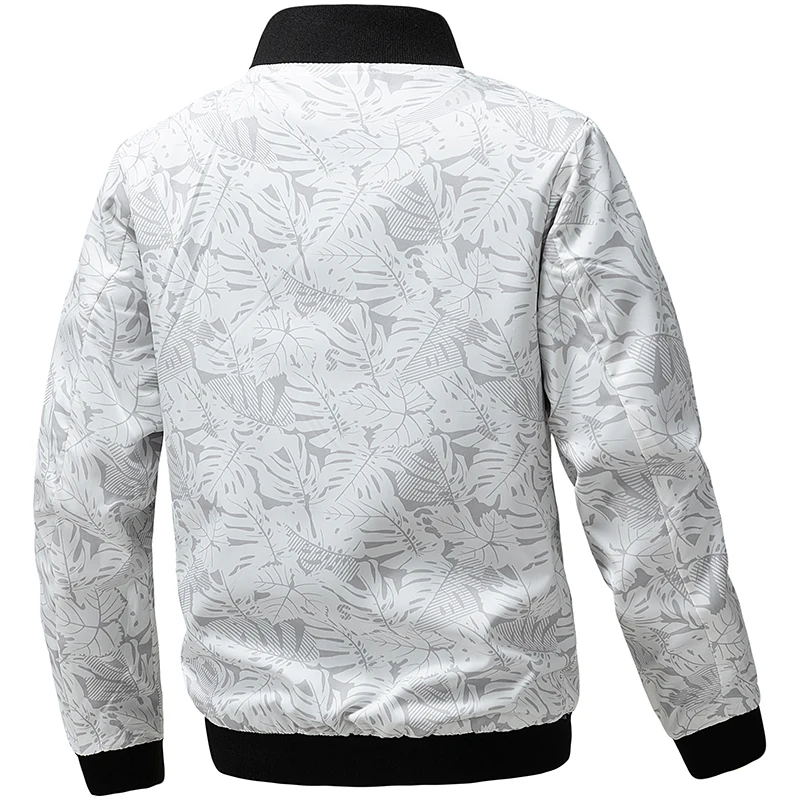 سترة رجالية كاجوال بقصة ضيقة، معطف منفوخ خفيف الوزن مطبوع، ملابس خارجية عصرية للارتداء اليومي، ملابس ربيع الخريف