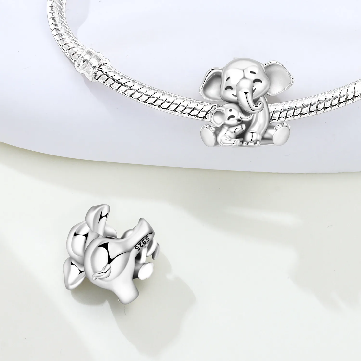 CYMYSS 925 Sterling Silver Charm Cute Animals Bead Elephant Pendant Fit Bracelets Necklace DIY Jewelry Making Party Gift