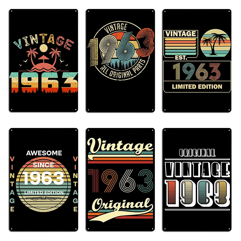 Original Vintage retro 1963 Cool regalo de cumpleaños Idea carteles de Metal garaje Bar cueva decoración de pared cartel de estaño