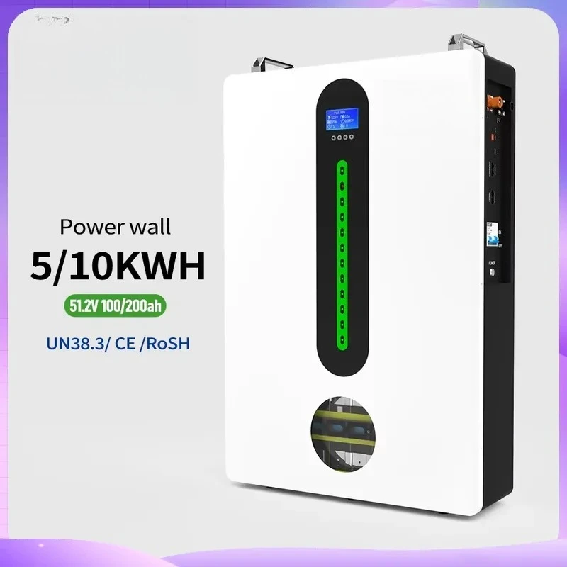 EU Warehouse 51.2V LiFePO4 Battery Pack 100Ah 200Ah 5kWh 10kWh Solar Energy Storage System Photovoltaic Cell for Home Power