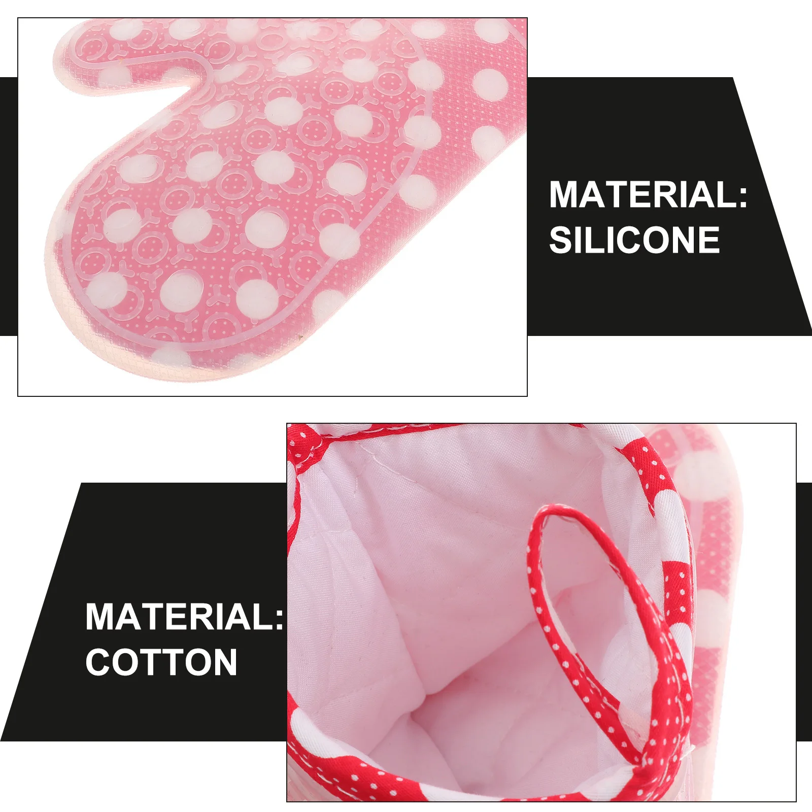 

Silicone Oven Mitt Heat-Resistant Non-Slip Double-Layer Transparent Glove Cotton Lining Microwave Baking Kitchen Tool