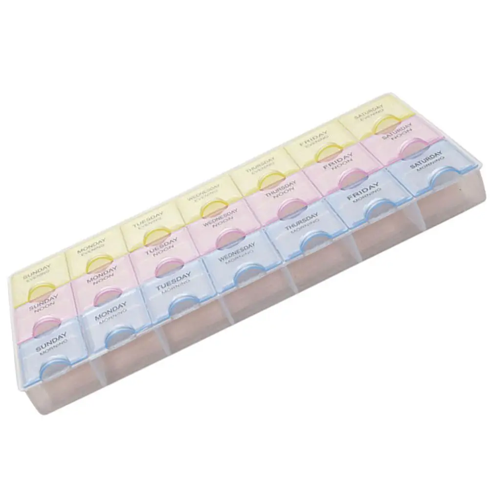 

21 Compartments Pill Box Medicine ganizer Sealing Transparent Plastic Reusable Travel Supply Portable Storage Case Small
