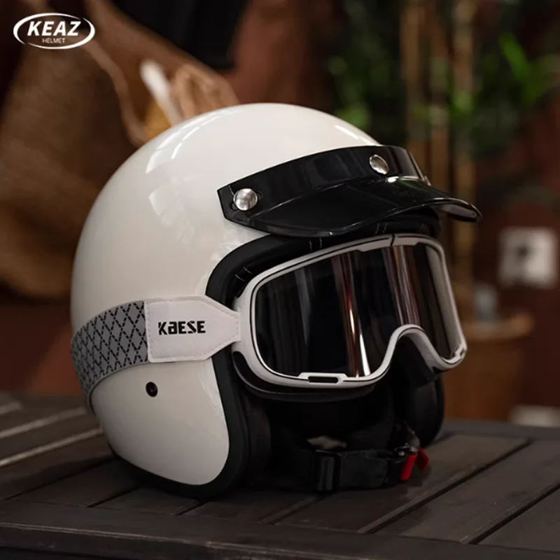 

Ultimate Freedom Style DOT Certified Классический и ретро-белый шлем с открытым лицом для городского всадника, адаптируйте четыре сезона