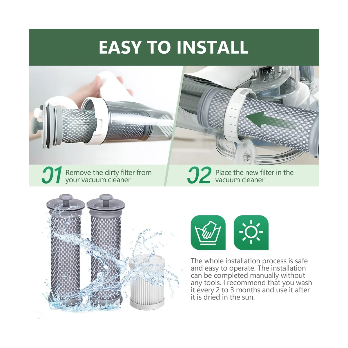 HEPA 필터 호환 진공 청소기 액세서리, Tienco A10 Hero/Master, A11 Hero/Master