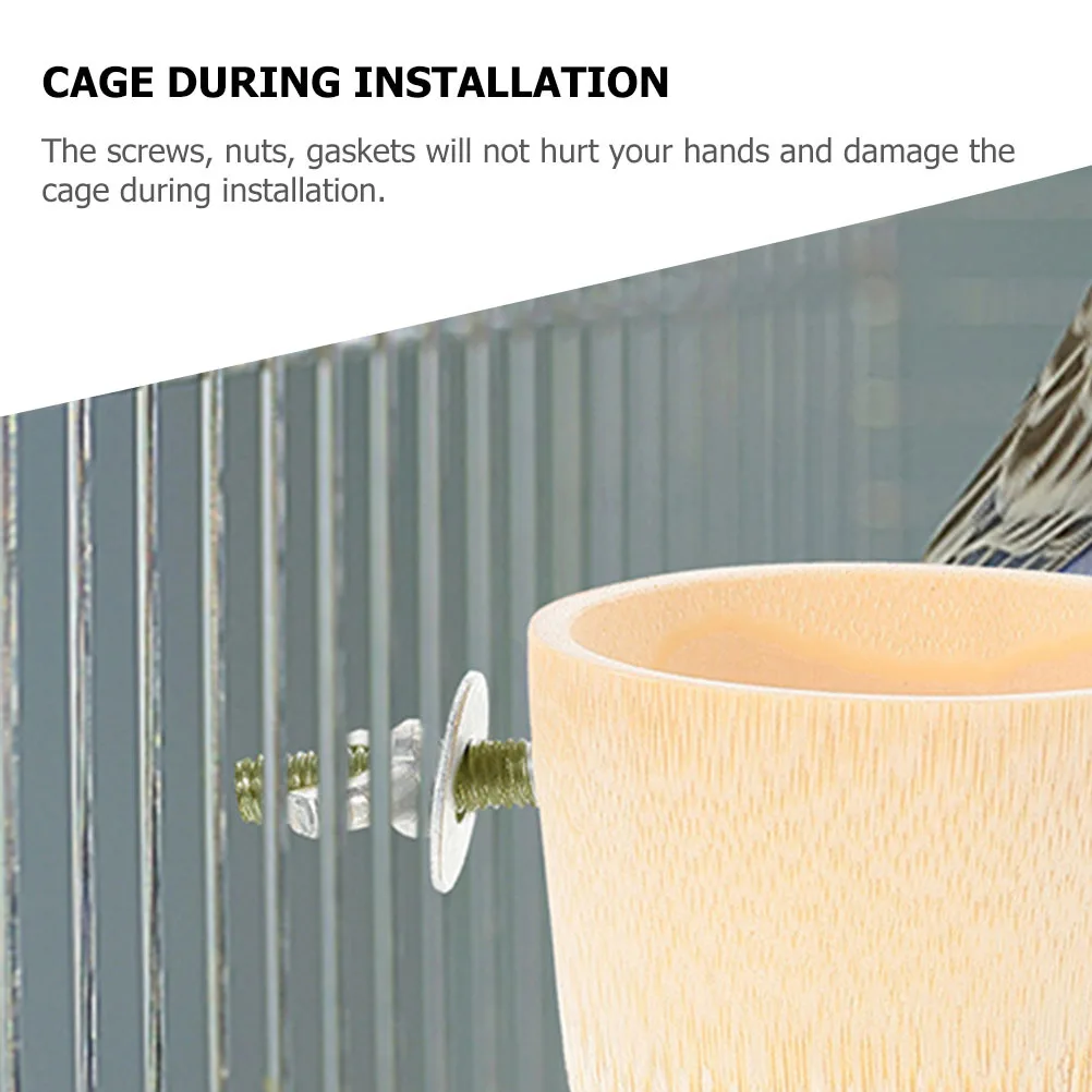 

10pcs Bird Cage Screws Metal Double-Headed Screw Nut Kit For Parrot Perch Stand Fixing Accessories Birdcage Retaining Fasteners