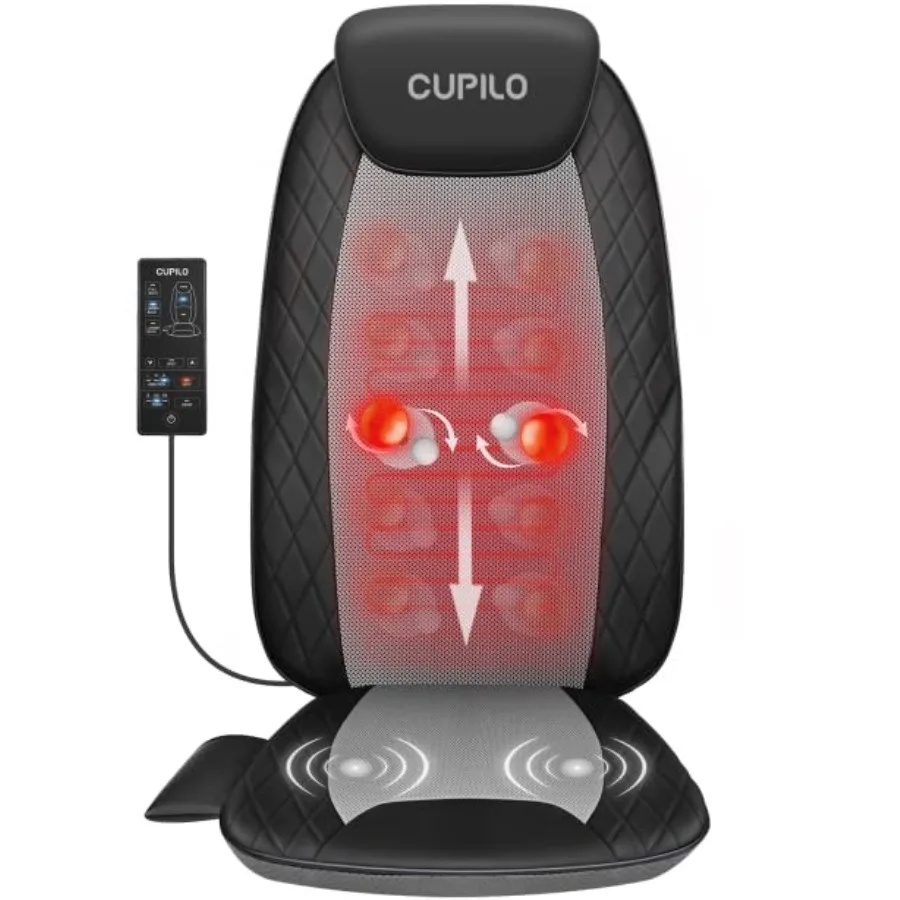 

Массажер для спины для снятия боли, глубокий тканевый массаж шиацу с подогревом, для массажного кресла, накладка на кресло, поддержка спины, надувная F-образная подушка