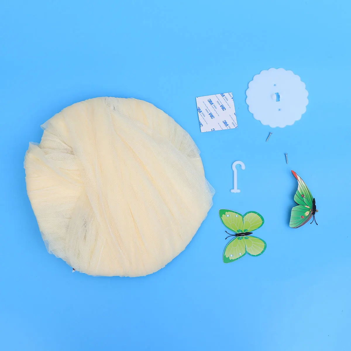 شبكة ناموسية مستديرة قبة سرير بيبي مظلة لينة البوليستر سرير المعاوضة لسرير روضة الأصفر شبكة مظلة السرير #5