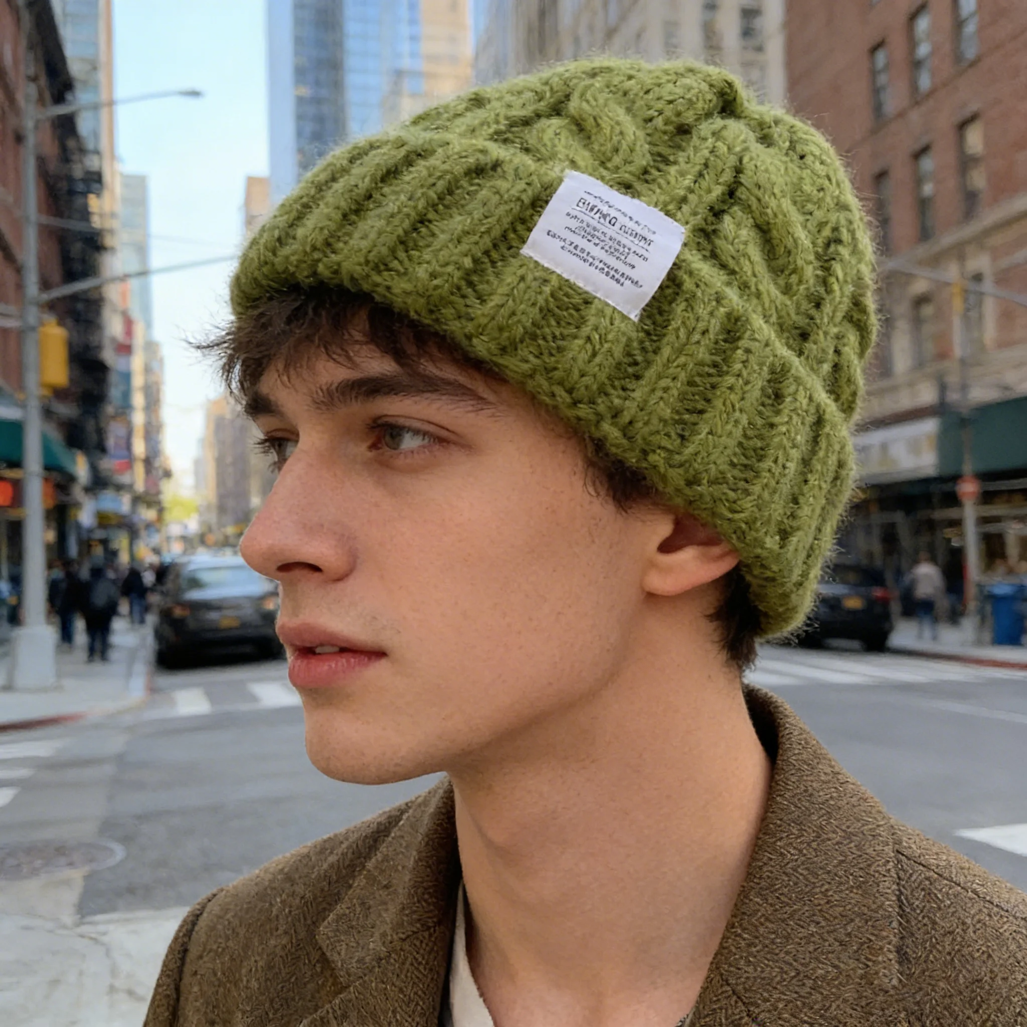 The New Korean-style Chunky Knitted Knit Knit Hat Is Versatile for Autumn and Winter. The Loose Headband Makes The Face Look Sma