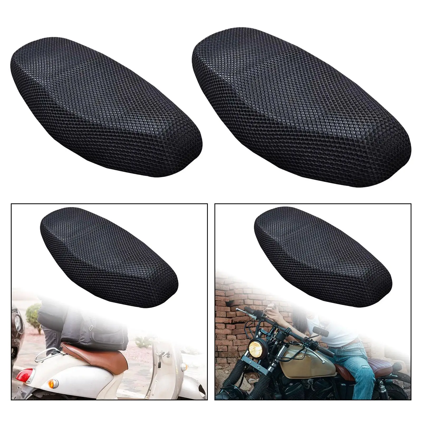 

Generic Motorcycle Seat Cushion Lightweight 3D Honeycomb for Long Rides