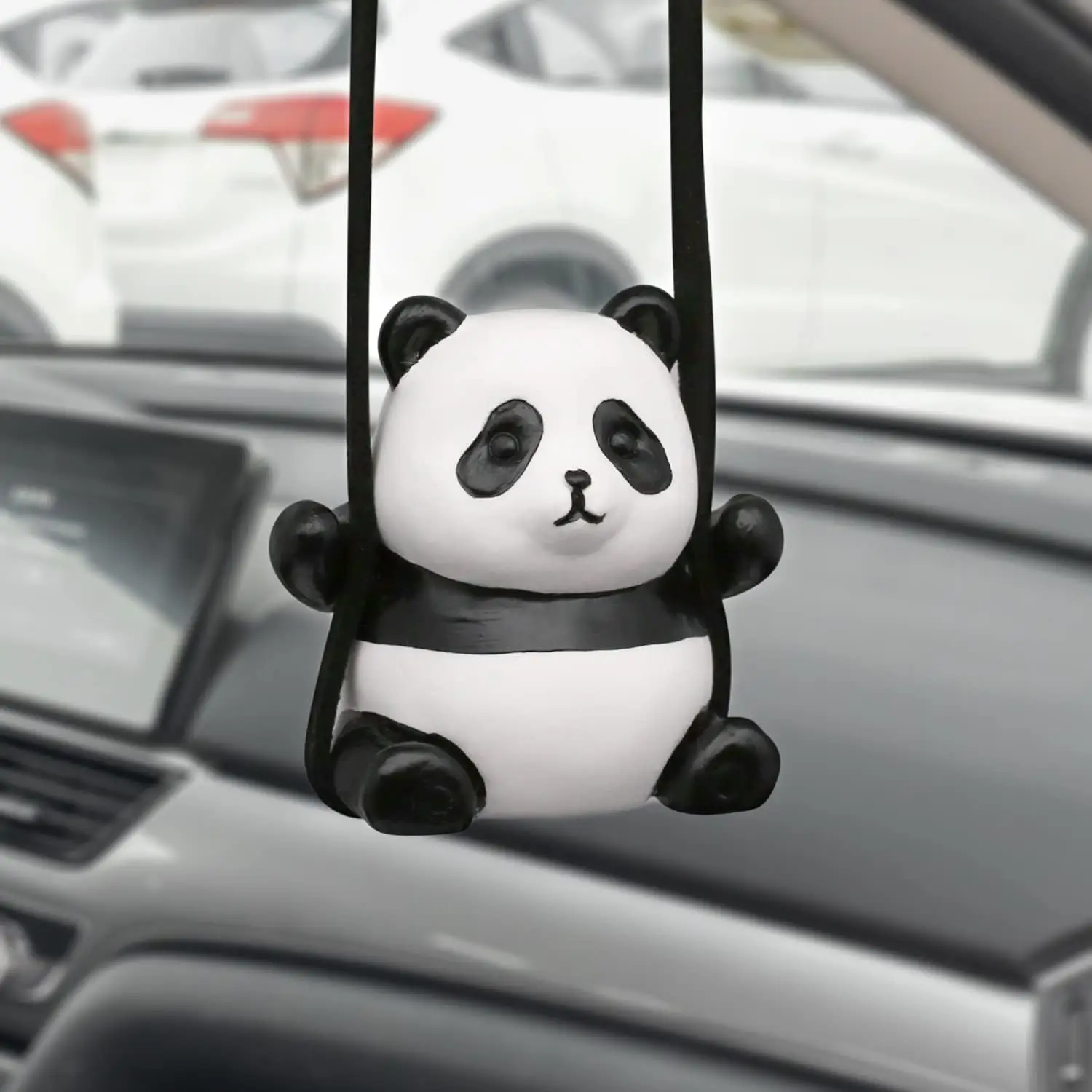 Swinging Panda Car Hanging Ornament Car Hanging Accessories for Rear View Mirror Funny Car Decor Things Car Pendant Swinging