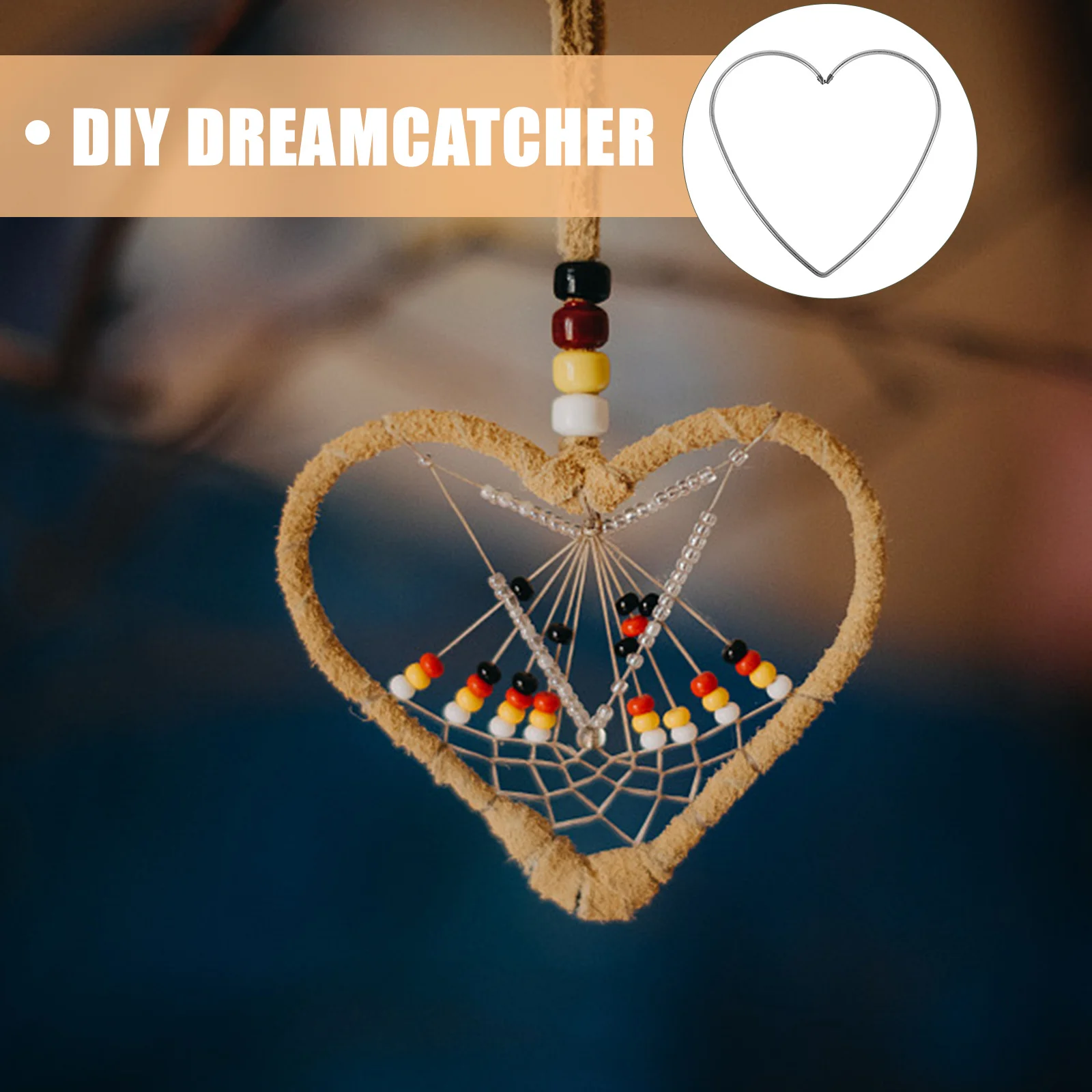 

10Pcs Heart Shape Dreamcatcher Metal Rings Smooth Surface Ideal DIY Home Decor Curtain Ringer Handcraft Projects