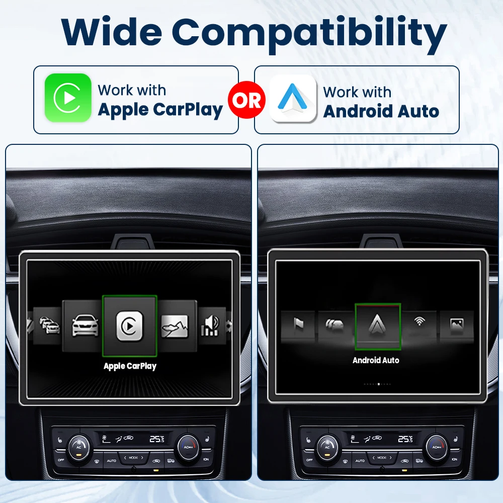 محول Carplay اللاسلكي Wireles Android Auto 2in1 Smart Dongle التوصيل والتشغيل تحديث Fota 5G WIFI لأودي بنز فولفو كيا تويوتا