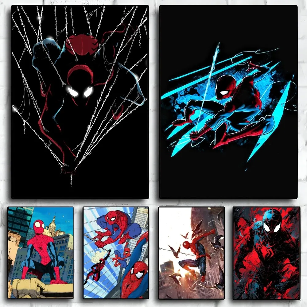 

anime S-spider M-man Poster Self-adhesive Art Waterproof Paper Sticker Coffee House Bar Room Wall Decor