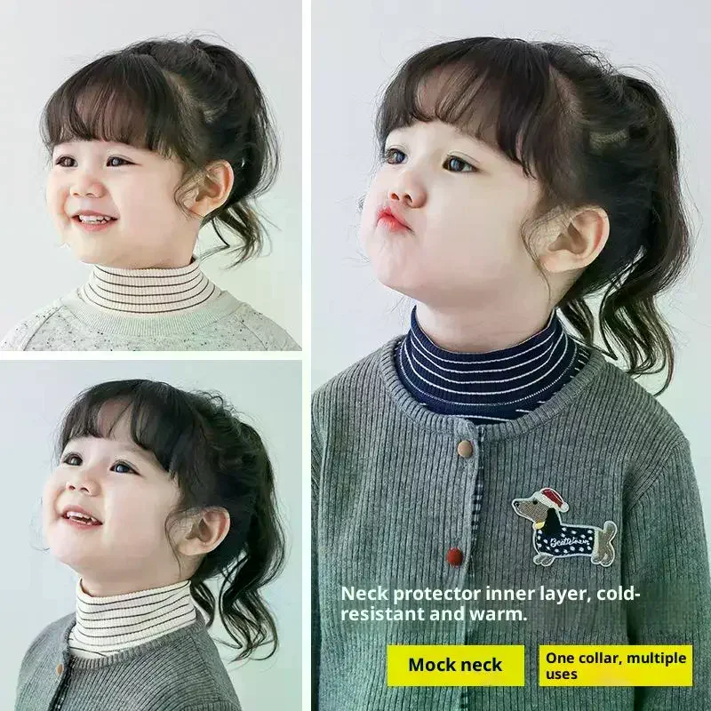 

Детский съемный воротник, хлопковый морозостойкий утеплитель для шеи, полувысокий искусственный воротник, детский теплый чехол, защитный воротник для головы и шеи