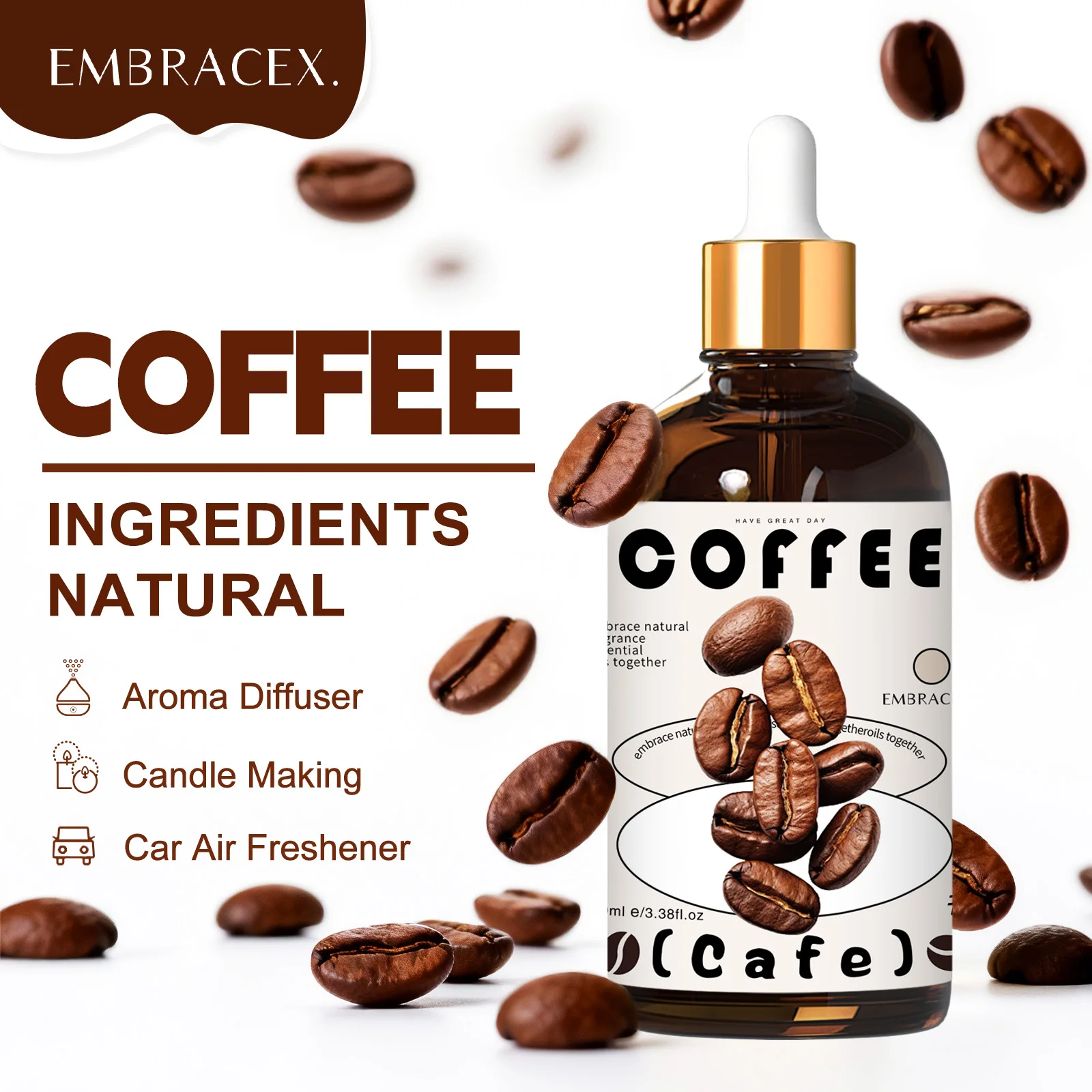 100ml Coffee Fragrance Oils Reed Diffuser Oil For Diffusers/Humidifier Long-Lasting Fragrance For Gift To Friends
