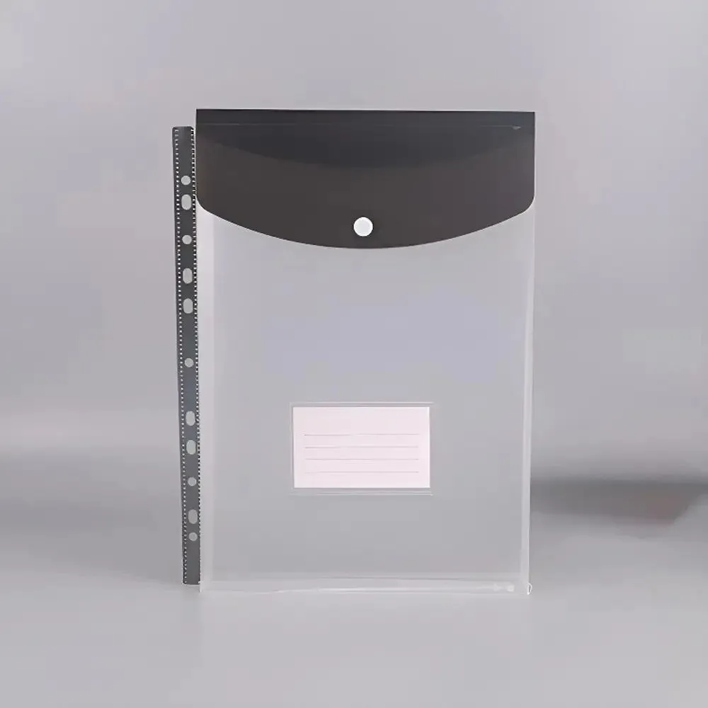 

12Pcs Large-Capacity Loose-Leaf File Bags Waterproof Colorful File Folder Expansion Bag Button Closes Simple