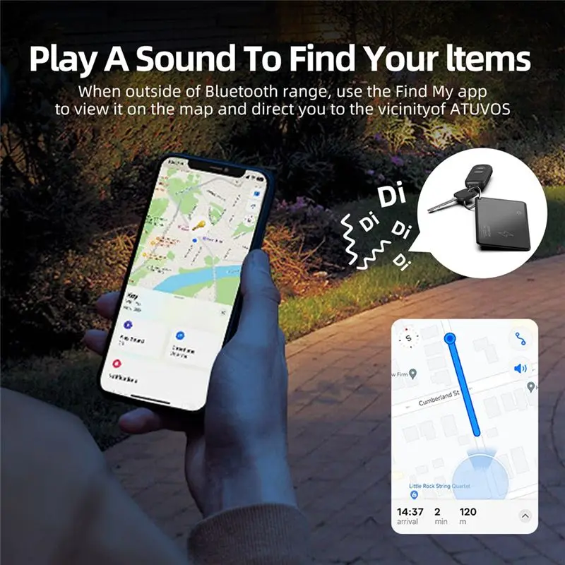 A19T 2Pcs Wireless Charging Tracking Location Mini Wallet Tracker Card Waterproof GPS Locator Work for Find My Tracker