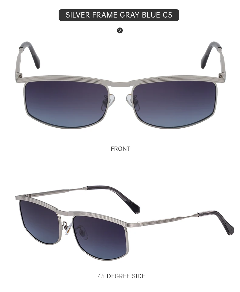 Übergroße rechteckige Punk-Sonnenbrille für Herren 2026 Luxusmarke Vintage Metallrahmen Sonnenbrille für Männer Outdoor UV400 Schutzbrille – Detail 18