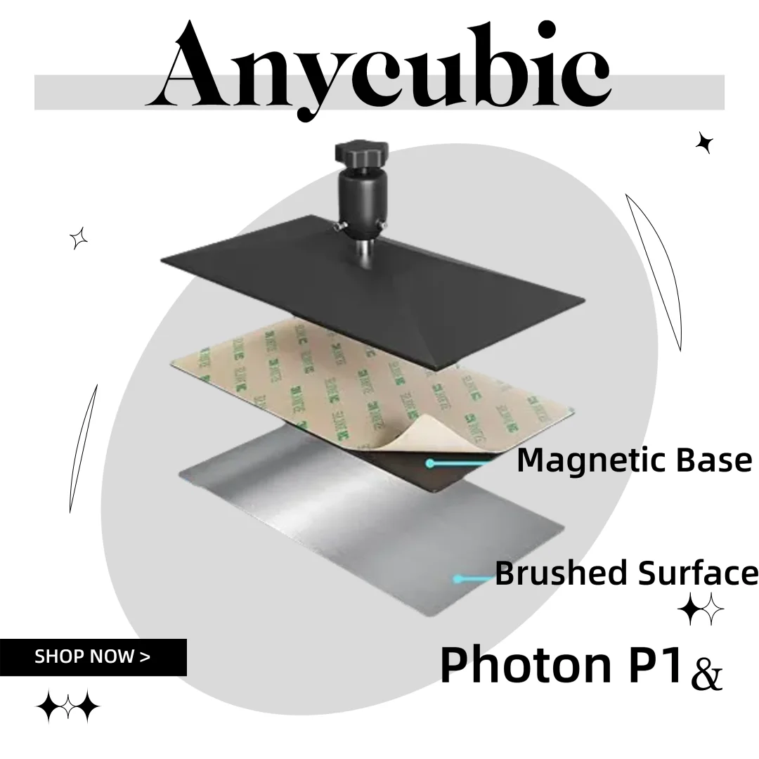 ENERGETIC Resin Magnetic Build Plate 223x126mm Flexible Steel Sheet Anycubic Photon P1 3d Printer Parts