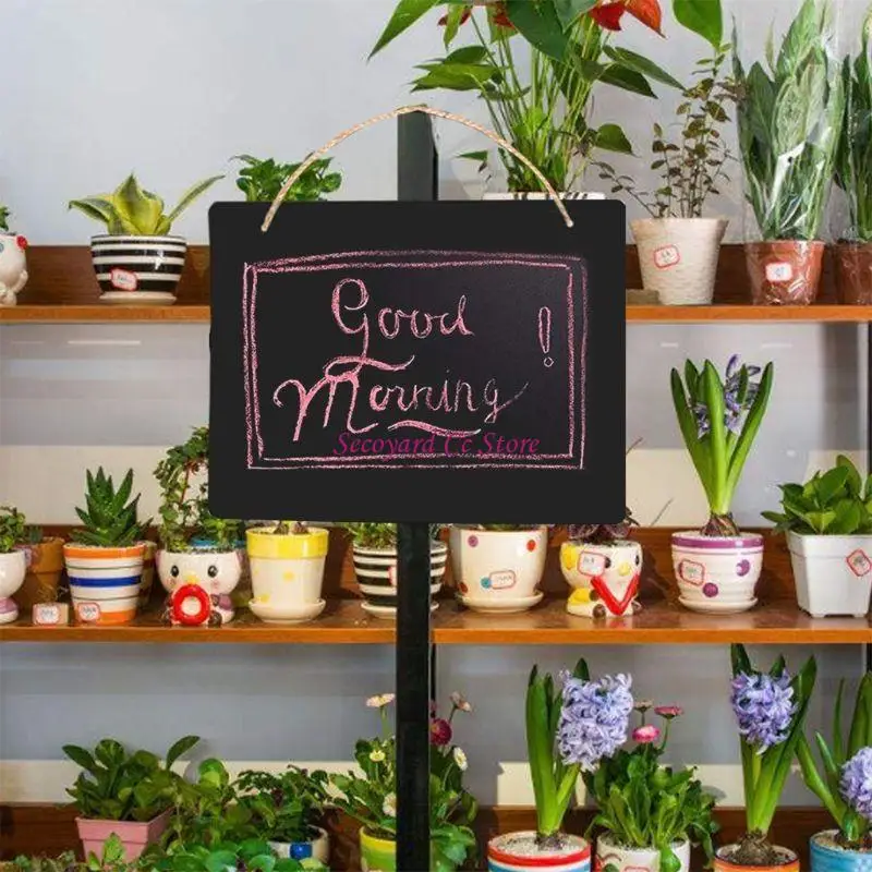 N3UC Double Sided Mini Chalkboards Signs Hanging Chalkboard Small Blackboard Message Board Chalkboard for Kitchen Weddings - view 3
