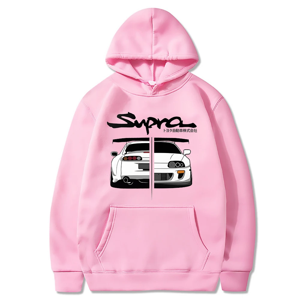 2023 Initial D Supra Hoodies Men\'s and Women\'s JDM Manga Print Loose Casual Long Sleeve Japanese Casual Sporty Sweatshirt