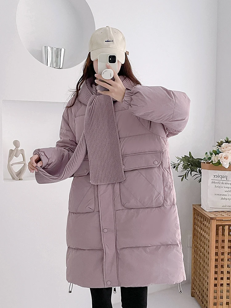 Female Parker 2023 New Fashion Temperament Warm Thickened Women\'s Down Jacket Winter White Duck Down Women\'s Down Jacket