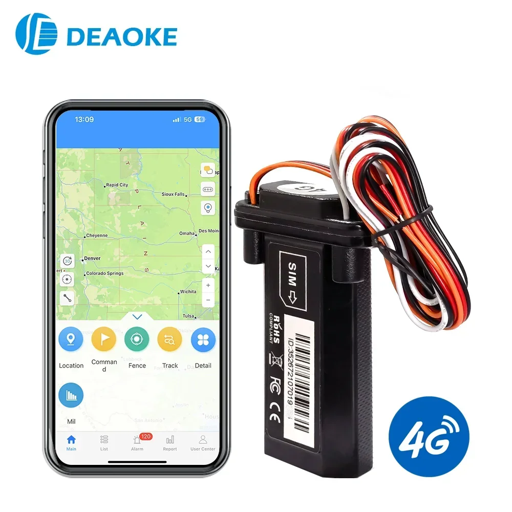 

Gps-трекер DAGPS T12 St901l для мотоцикла и автомобиля, 4G, 4 провода