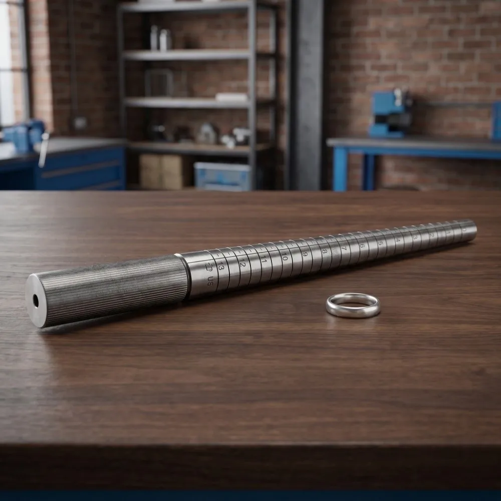 Steel US Standard Ring Mandrel Sliver Length 30cm 0-13 Size Ring Measuring Stick Steel Ring Shaping Tool